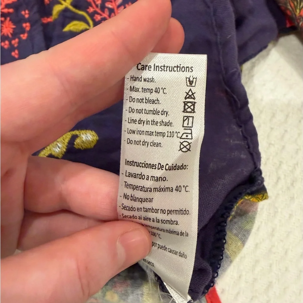 All About Her Embroidered Mosaic Button-Up Shirt 100% Cotton (XL) Hippie Gypsy - Picture 14 of 17